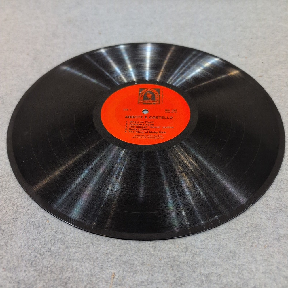 Abbott &‎ Costello Who's on First Vinyl Record Nostalgia Lane NLR 1001 1977 VG+ - Picture 3 of 4